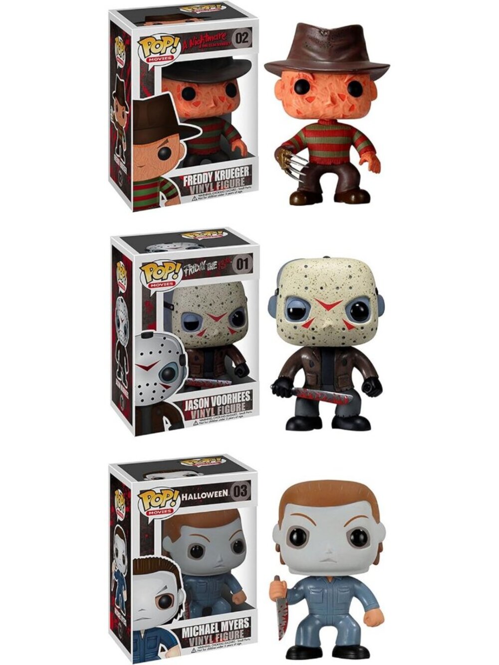 Horror Classics Action Figures Set - Freddy Krueger, Jason Voorhees, Michael